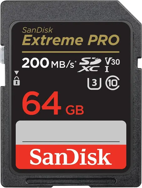 Card de memorie SanDisk - Extreme PRO, 64GB, SDXC, UHS-I, Clasa 10, V30, U3