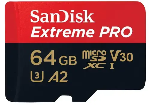 Card de memorie SanDisk Extreme PRO SDSQXCU-064G-GN6MA, MicroSDXC, 64GB, UHS-I U3, Clasa 10, V30 + Adaptor SD