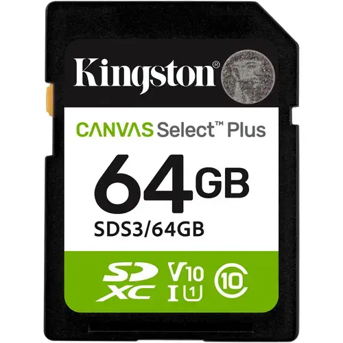 Card de Memorie SDXC Kingston Select Plus, 64GB, Clasa 10 UHS-I