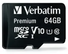 Card de memorie Verbatim, microSDXC, 64 GB, Clasa 10 + Adaptor SD
