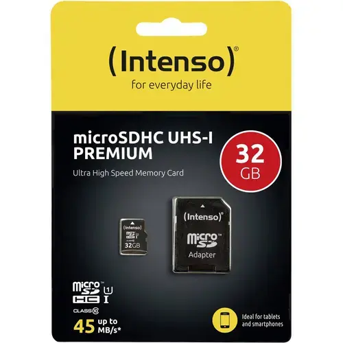 Card memorie Intenso Premium, microSDHC, 32GB, Clasa 10, UHS-I