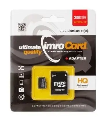 Card Memorie microSDHC Imro, 32Gb, Clasa 10 / UHS-3, Cu Adaptor