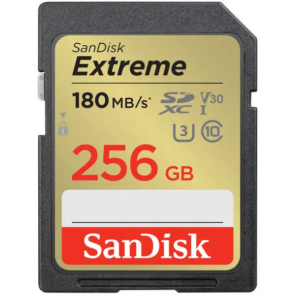 Card Memorie SDXC SanDisk Extreme, 256Gb, Clasa 10 / UHS-1 U3 SDSDXVV-256G-GNCIN