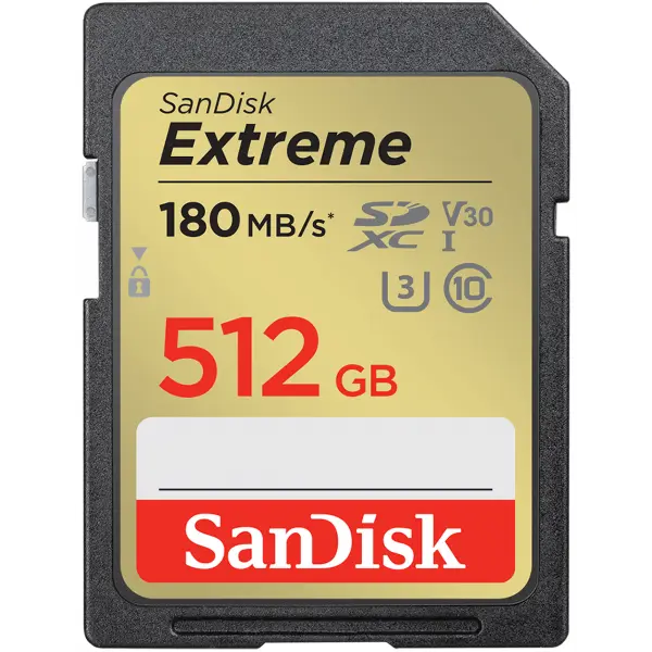Card Memorie SDXC SanDisk Extreme, 512Gb, Clasa 10 / UHS-1 U3 SDSDXVV-512G-GNCIN