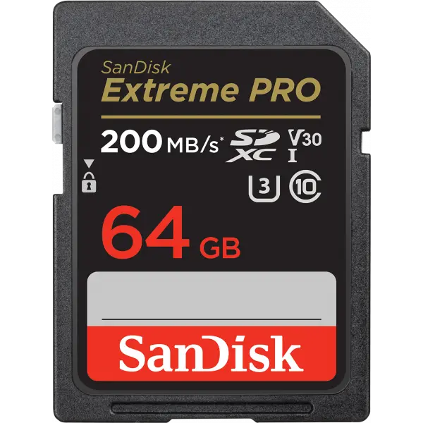 Card Memorie SDXC SanDisk Extreme Pro, 64Gb, Clasa 10 / UHS-1 U3 SDSDXXU-064G-GN4IN