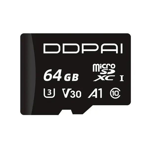 Card Micro SD DDPAI-64GB, Clasa 10, stocare de mare viteza, 64GB