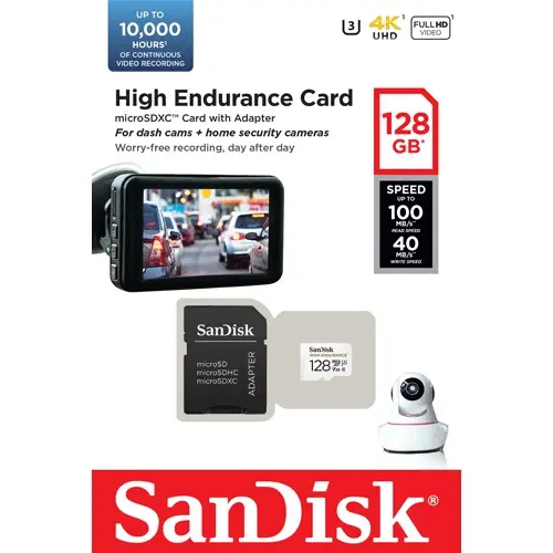 Card MicroSD 128GB'seria HIGH Endurance - SanDisk SDSQQNR-128G-GN6IA