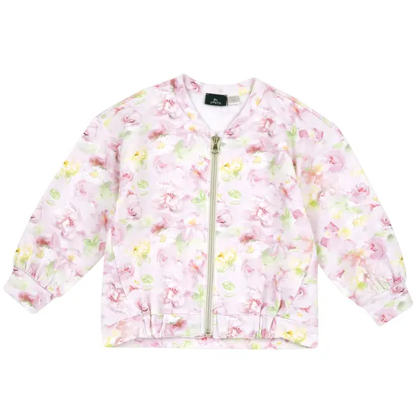 Cardigan copii Chicco cu fermoar, alb cu roz, 05741-66MC