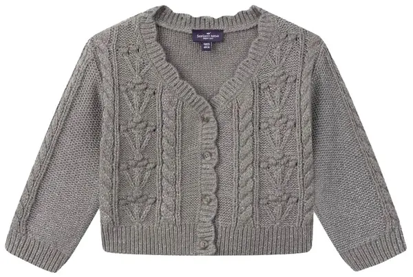 Cardigan pentru bebeluși cu tricotaj reliefat Sergent Major - Lanadia, gri, 24 luni+