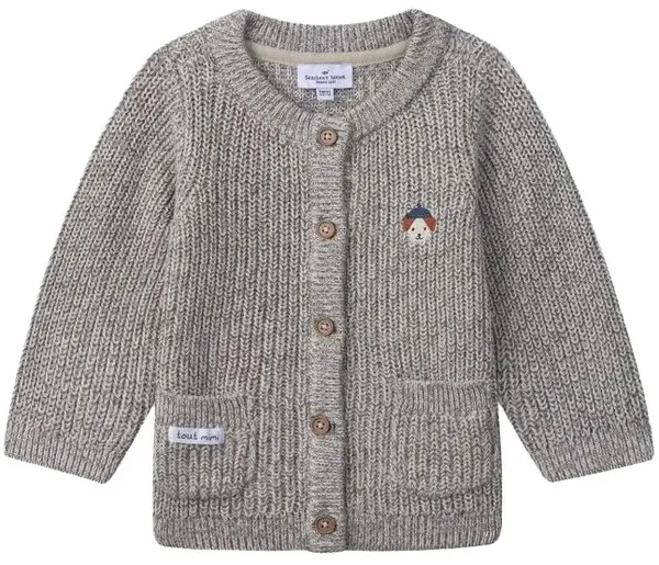 Cardigan tricotat pentru bebeluși cu buzunare Sergent Major - Laoctave, gri, 18 luni+
