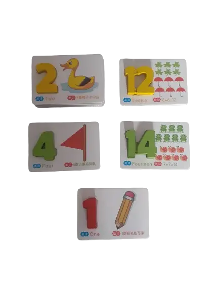 Carduri puzzle cu numere de la 1 la 20 si betisoare