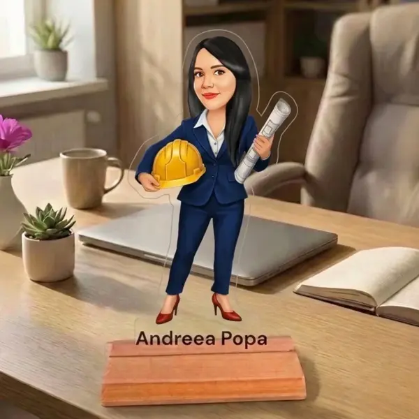 Caricatura pentru Arhitect Inginer - Statueta Personalizata tip Trofeu