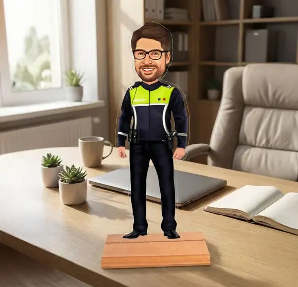 Caricatura pentru Politist - Statueta Personalizata tip Trofeu