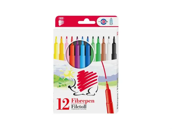 Carioca cu varf fin subtire,cerneala non-toxica,12 culori set