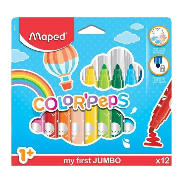 Carioca Maped Jumbo 12 cul. - engros