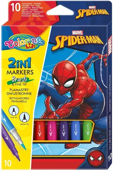 Carioci cu doua varfuri Colorino - Marvel Spider-Man, 10 culori