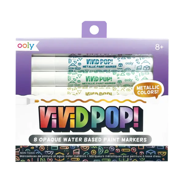 Carioci cu vopsea Vivid Pop! - set de 8, metalic