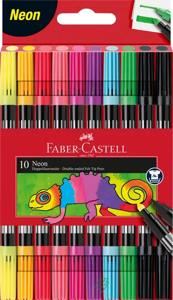 Carioci Faber-Castell 9 culori neon 2 capete Carioci Faber-Castell 9 culori neon 2 capete