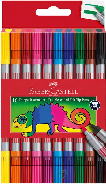 Carioci Faber-Castell - duble, 10 culori