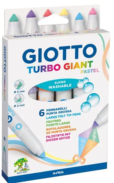 Carioci Giotto Turbo Giant - Pastel, 6 culori