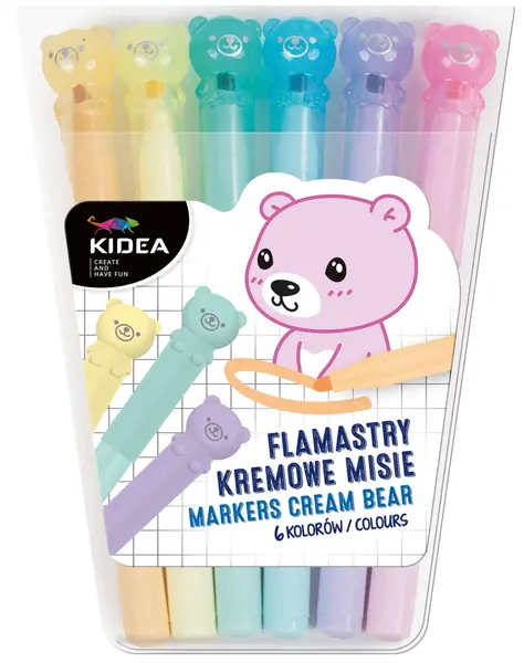 Carioci pastel Kidea - Ursuleți, 6 culori