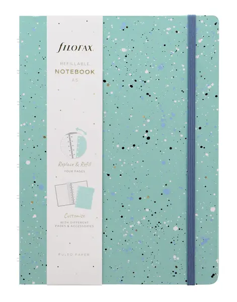 Carnet cu spirala Filofax Expressions - A5, albastru-verde