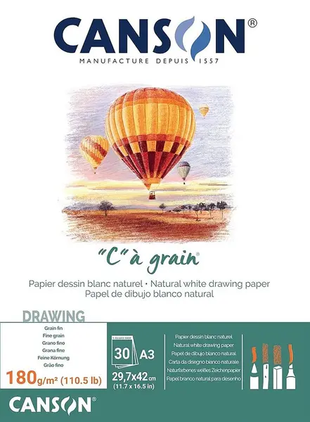 Carnet de schițe Canson "C" à Grain - A3, 30 foi