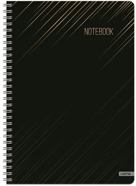 Carnet Lastva Dark - A4, 100 de foi, randuri largi, spirala, sortiment