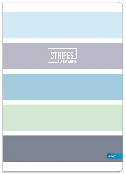 Carnet Lastva Stripes - A5, 96 de foi, randuri late, cu 2 campuri, sortiment