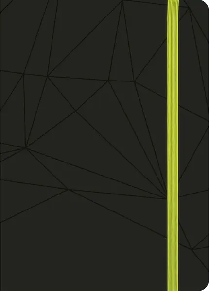 Carnețel Lastva Black - A5, 96 coli de hârtie, negru cu elastic verde