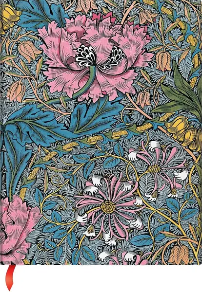 Carnețel Paperblanks Morris Pink Honeysuckle - 9.5 x 14 cm, 88 de frunze, cu linii largi