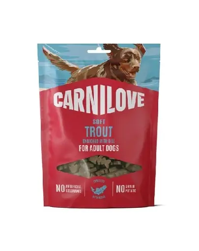 CARNILOVE Dog Soft Snack Trout 200g snack moale câini adulți cu păstrăv și mărar