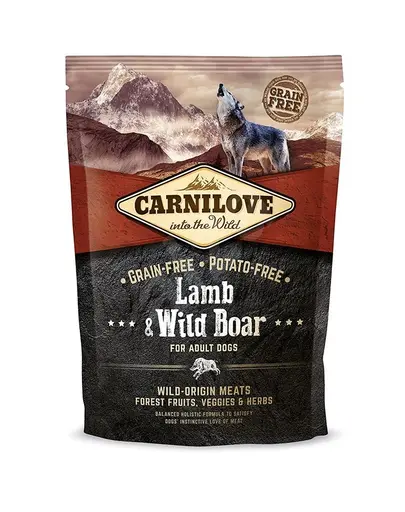CARNILOVE Lamb & Wild Boar For Adult 1,5 kg Hrana uscata caini, cu miel si mistret