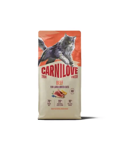 CARNILOVE True Fresh Cat Beef Adult Large 6 kg vită, hrană pisici rase mari