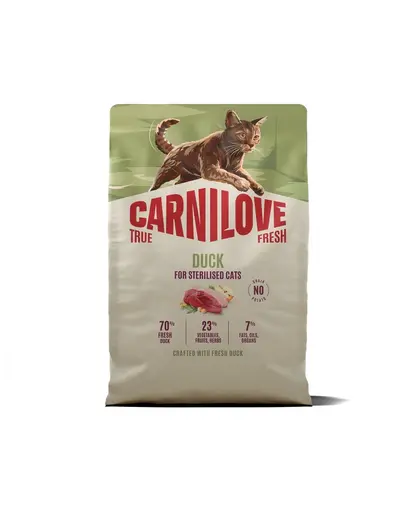 CARNILOVE True Fresh Cat Duck Sterilised 2 kg rață, hrană pisici sterilizate