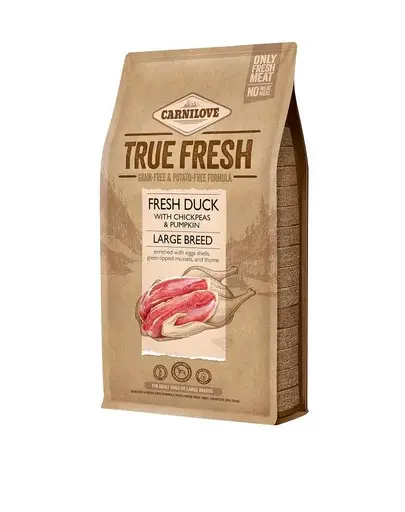 CARNILOVE True Fresh Duck Large breed hrana caini rasa mare 4 kg cu rata