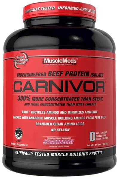 Carnivor Beef Protein, căpșună, 1652 g, Muscle Meds