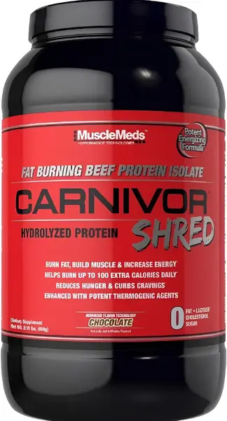 Carnivor Shred Fat Burning Beef Protein, ciocolată, 1036 g, Muscle Meds