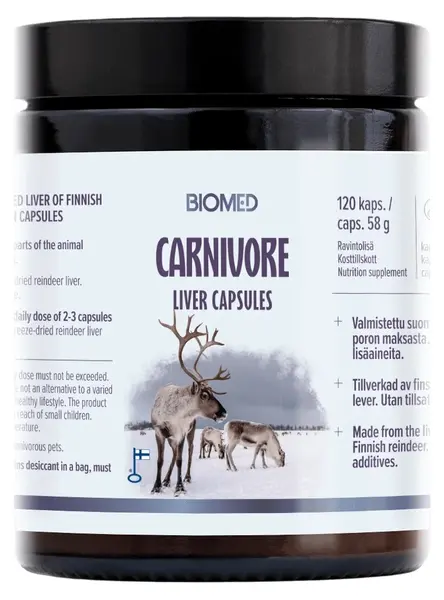 Carnivore Liver, liofilizat, 485 mg, 120 capsule, Biomed