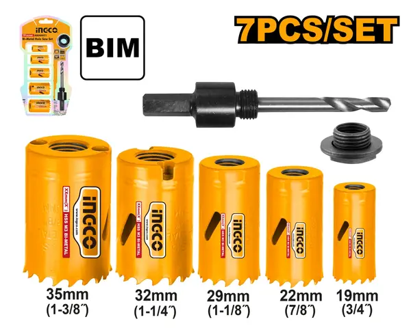 Carota Metal/Lemn/PVC Set 7buc INGCO AKH0071