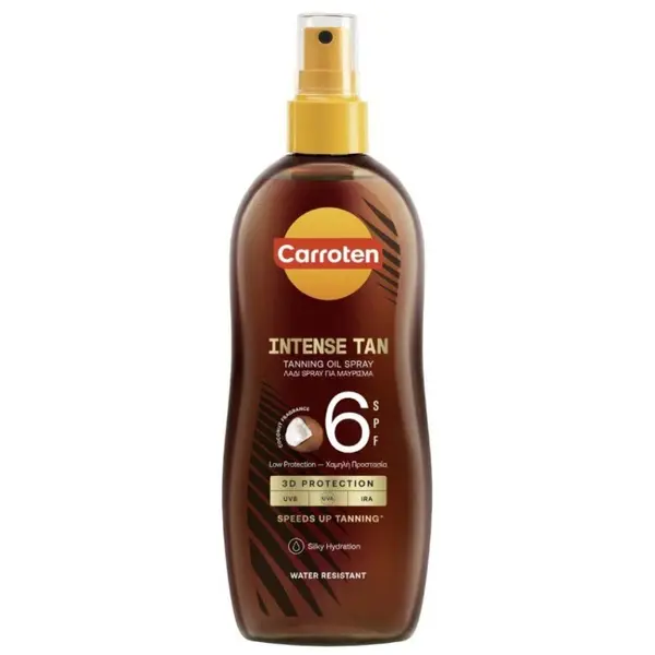 Carroten Intensive Tan – Spray cu ulei pentru un bronz intens, SPF 6 Volum 200 ml