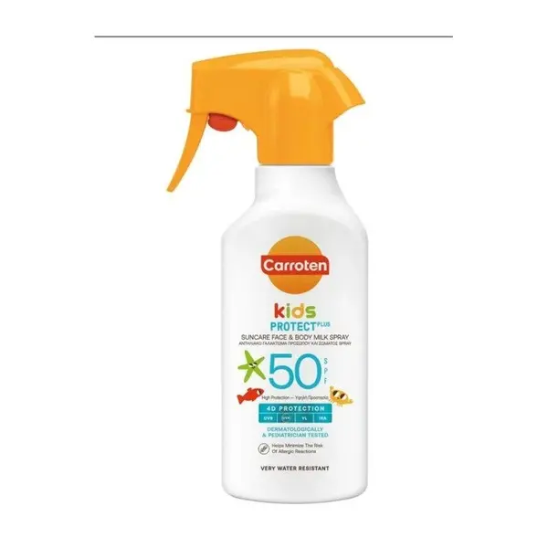 Carroten Kids Loțiune solară sub formă de spray pentru copii, pentru față și corp, SPF 50 Volum 270 ml