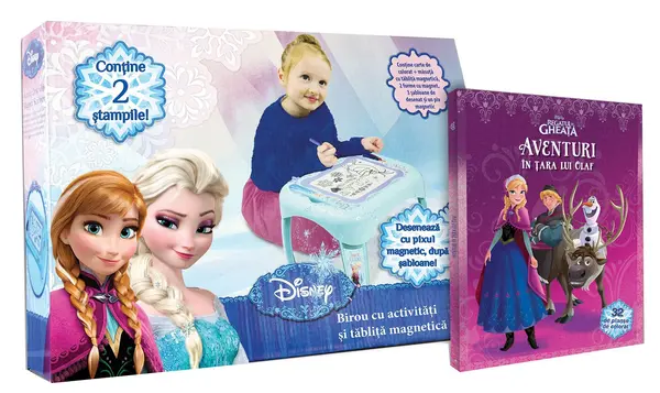 Carte "Aventuri in tara lui Olaf" + Set birou cu tablita magneti |