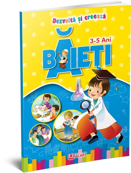 Carte de colorat A4 64file dezvolta si creeaza baieti 3-5 ani