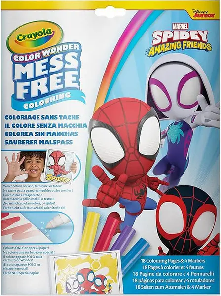 Carte de colorat Crayola - Spidey, cu 5 markere