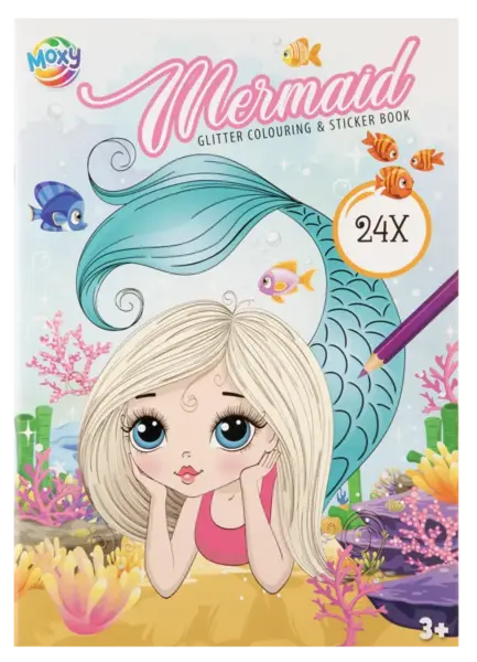 Carte de colorat cu abtibilduri - Sirena magica