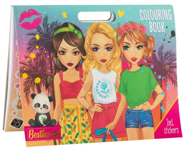 Carte de colorat cu autocolante Grafix, 25 coli