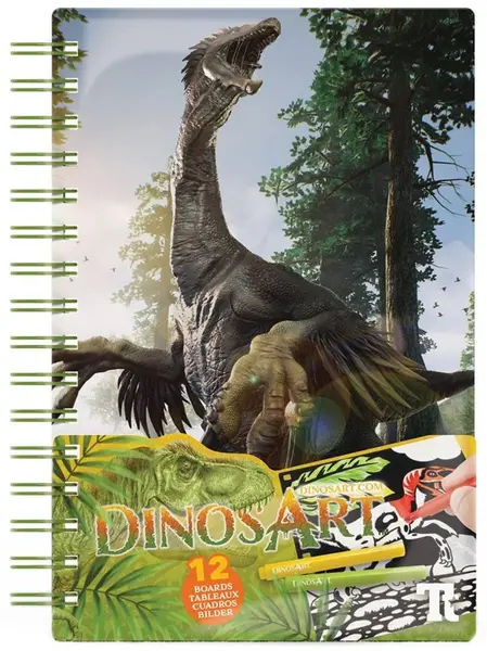 Carte de colorat cu catifea DinosArt - Dinozauri