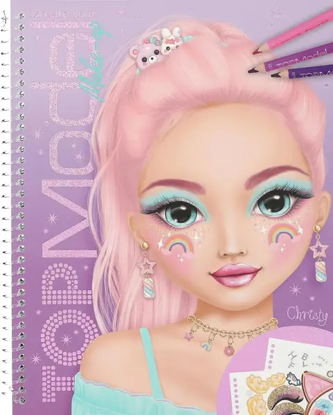 Carte de colorat Depesche TopModel - Make Up, cu stickere