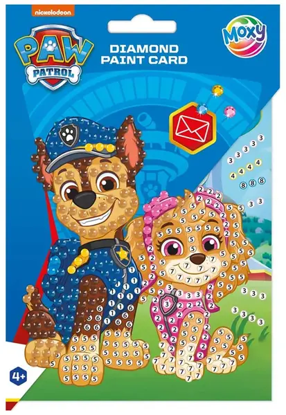 Carte de pictură cu mărgele Moxy - Paw Patrol, cu plic